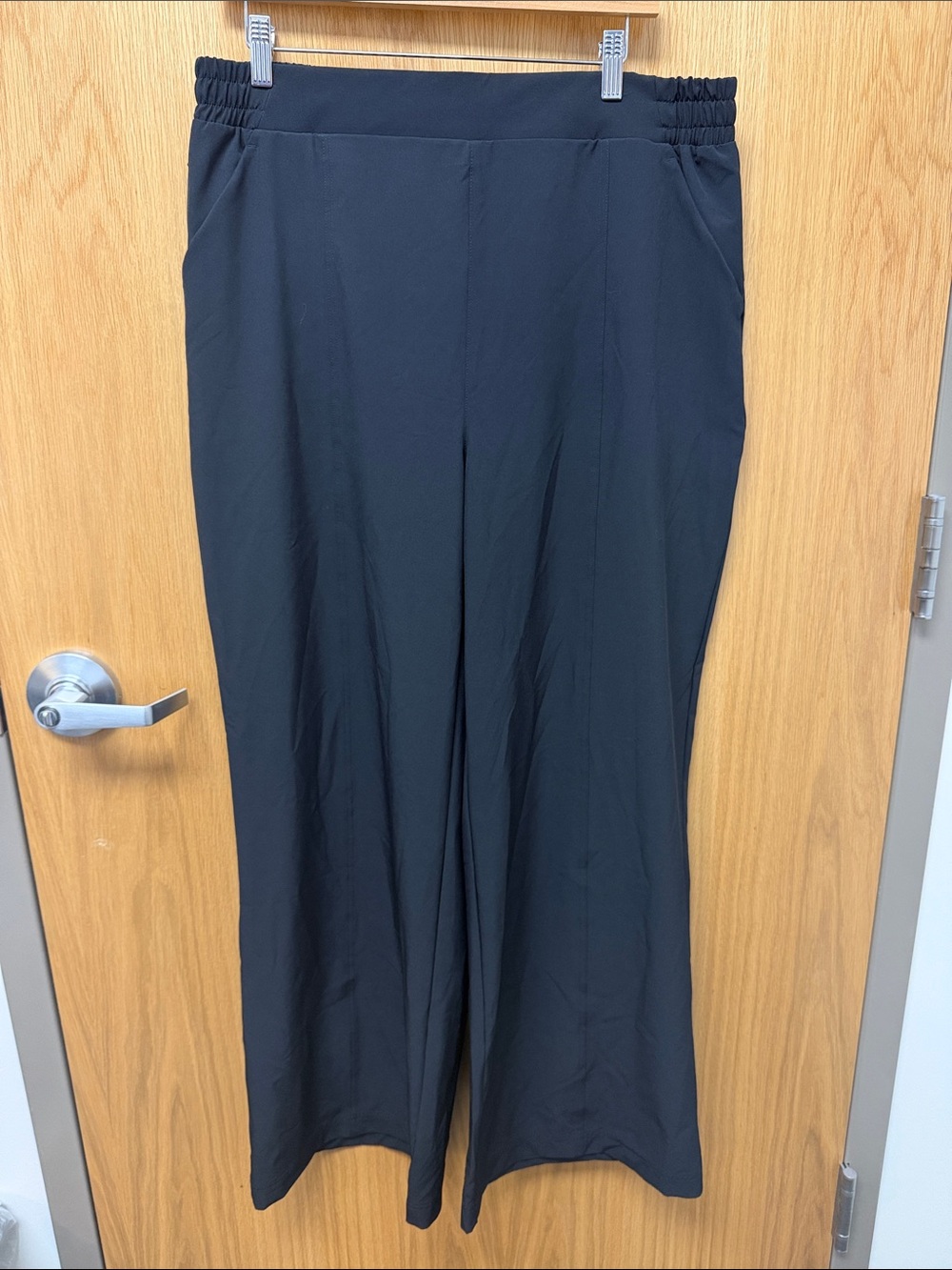 Fabletics NWT Downtown Wide Leg Black Wide-Leg Pull-On Classic Pants Size XL